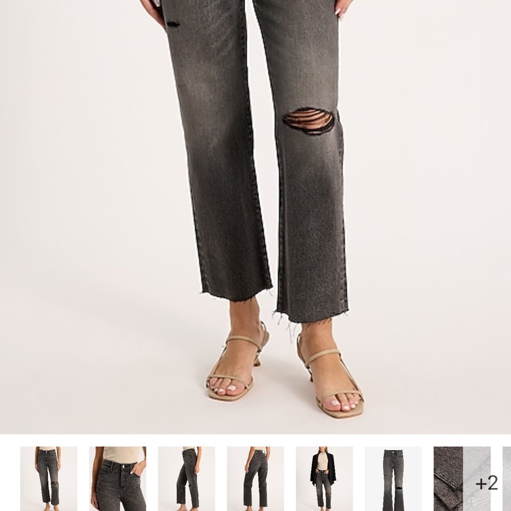 Express 50/50 Rigid Stretch Gray Black Ankle Straight Leg Jeans